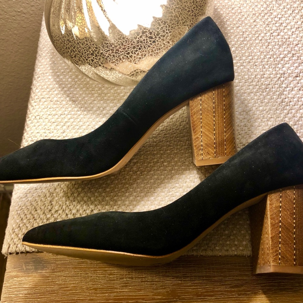 Anthropologie Black Suede Pumps